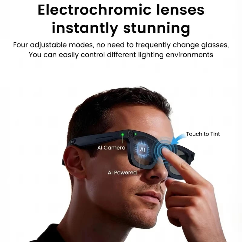 AI Electronchromic Smart Sunglasses | 4K Smart Photochromic